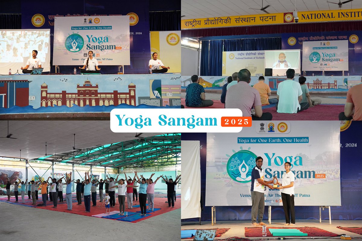 NITPatna1's tweet photo. Yoga Sangam 2025: #NITP celebrates international yoga day 2025 
@moayush @EduMinOfIndia @PMOIndia https://t.co/opiDSqv8o9