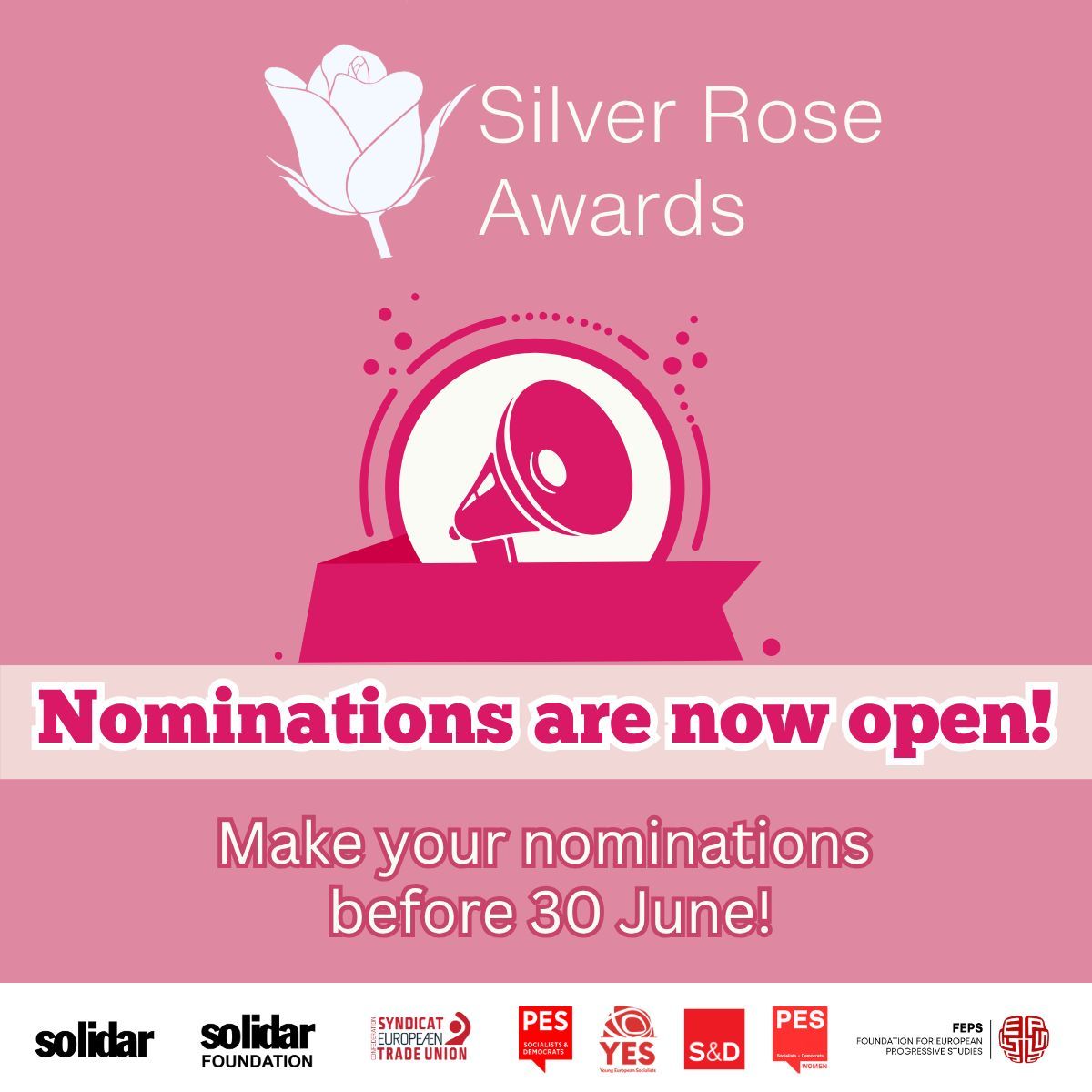 🚨 Last chance! Nominations for the 2025 Silver Rose Awards close on 30 June!
 ➡️ bit.ly/SilverRoseNomi…

🌍✊ Do you know a civil society organisation, activist, or trade union that is dedicated to keeping just transitions on the political agenda? 

Let’s give their efforts the