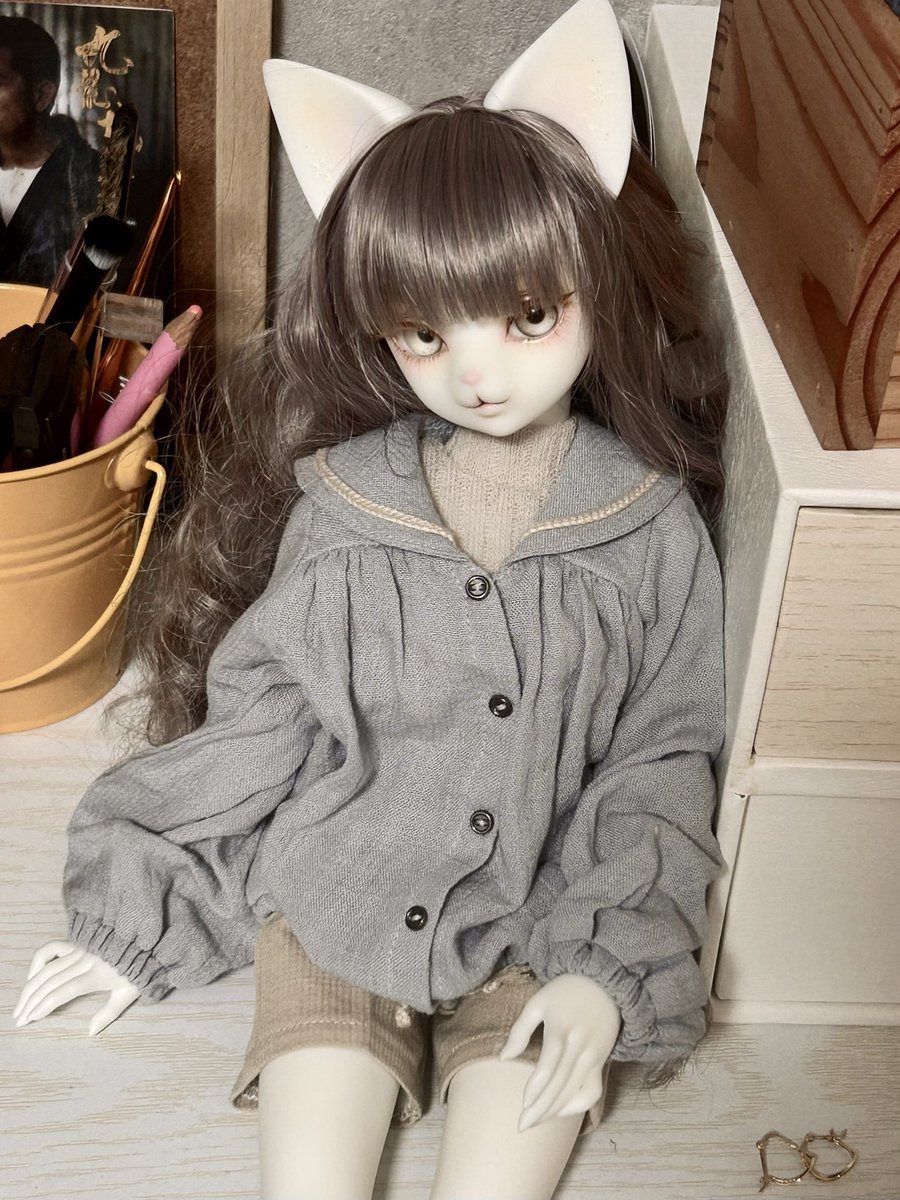 yms0_0's tweet photo. 大掃除したついでに🐱🟢の着替え
サルビアちゃんもウィッグ変えて私のネックレス貸してあげた https://t.co/ZJS30RDHOb