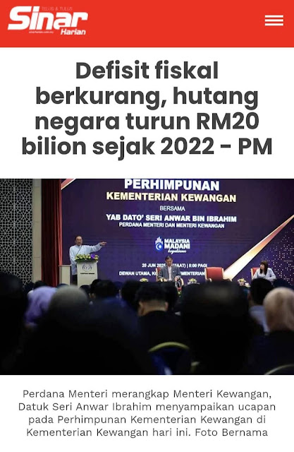 BETULKAH HUTANG NEGARA MENURUN RM 20 BILLION?

1. Hari ini, ramai yang terkejut apabila kenyataan terbaru Perdana Menteri Malaysia (PMX) bahawa hutang negara telah menurun sebanyak RM20 bilion. Ia telah menimbulkan...

khairulfaizi.com.my/2025/06/betulk…