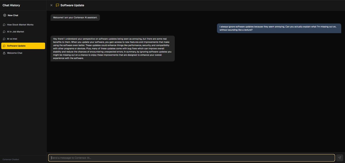 cortensor's tweet photo. 🛠️ DevLog – 2nd Cortensor Web App via Router API (Web2 RESTful)

Another full end-to-end integration is live!

Shoutout to @mrheed_ for building a functional Cortensor-powered web app using the Router Node REST API.

✅ Spun up a Router Node
✅ Created session + handled completions
✅ Delivered real-time AI outputs via Web2 UI

This proves how easy it is to integrate Cortensor into classic web apps with no centralized bridge in between.

#Cortensor #DePIN #RouterNode #Web2 #AIInfra #BuildOnCortensor