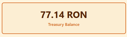 Chubby_Foxes's tweet photo. Did you know there are already 77 RON in the treasury balance from staking contracts and marketplace fees, going 100% to Foxes stakers!
This will increase daily with marketplace volume.
You can check it in real time in https://t.co/nLcijFJvQu https://t.co/LX2FmYLIz0