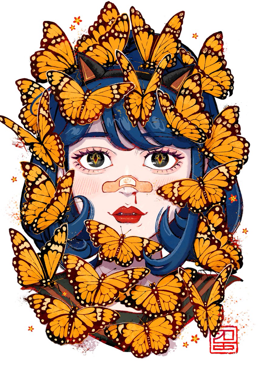 shiro_canzume's tweet image. 地雷系女子とアサギマダラ。#地雷系
#イラスト #上手い下手置いといて私の絵好きだよって言ってくれる人rt