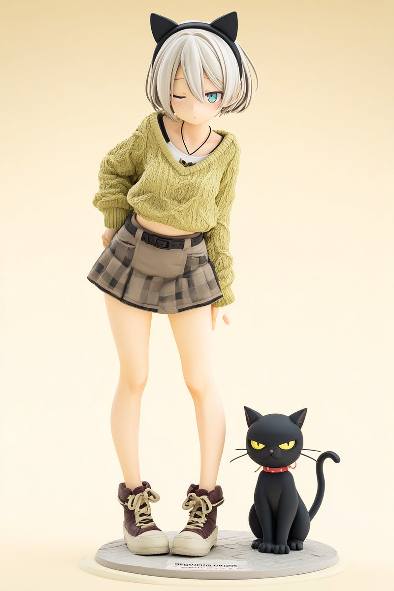 meada2015's tweet image. ボクとアルバ君がフィギュア化されます。予約販売のみ。税込27500円。スカート部分がキャストオフします。
#AIイラスト #エイプリルフール