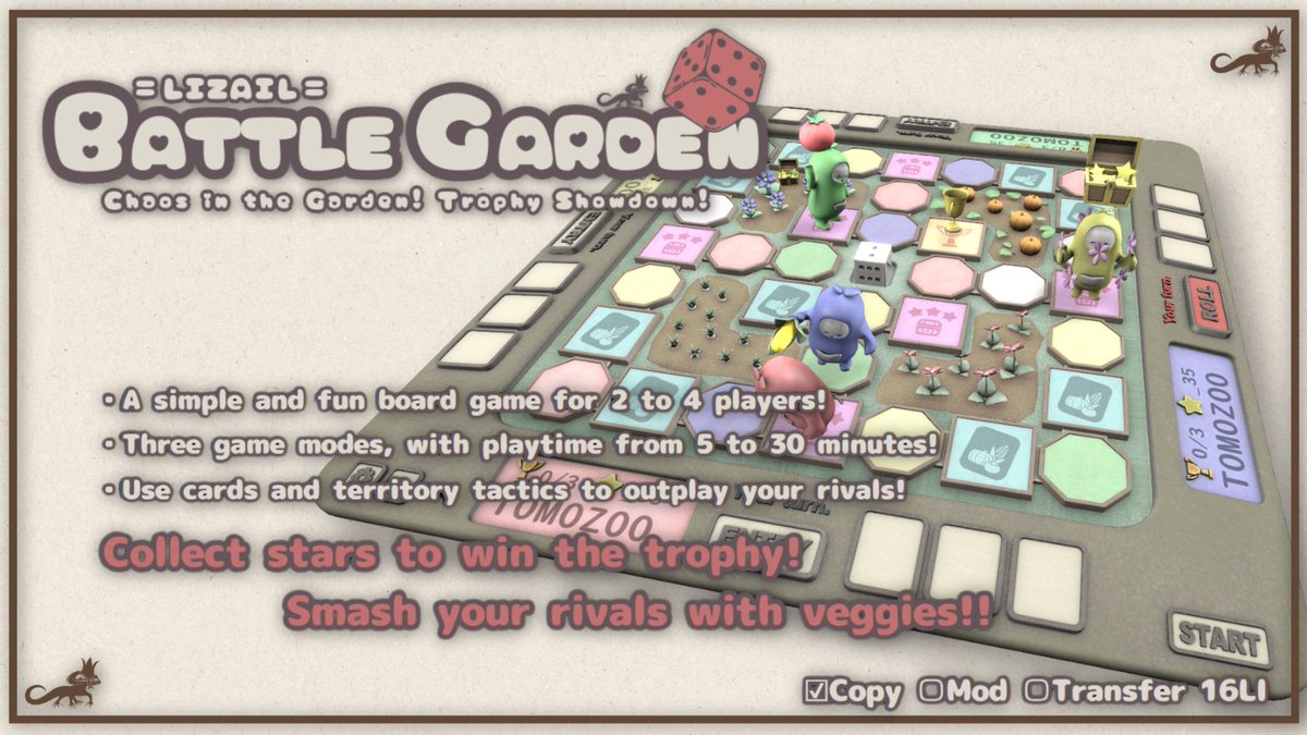 ２～４人で遊べるすごろくゲーム出来ました。
星を集めてトロフィーを獲得するシンプルなゲームです。
星を集める為にライバル達を殴ったり吹き飛ばしたり！
こんな見た目で結構ハードなゲームですｗ
MadPea PlayXpoで販売開始。
maps.secondlife.com/secondlife/Mad…