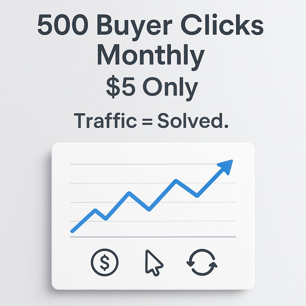 Themangomatrix's tweet photo. 🚀 Want 500 real buyer clicks delivered automatically every month, for just $5 

Set it once and watch passive traffic boost your sales effortlessly! Perfect for affiliates &amp; marketers ready to scale.
Start now ➡️ Link in bio! https://t.co/geyRVEQpvd