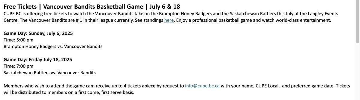 CUPE Local 728 (@cupe728) on Twitter photo Calling all 728 members for Free Tickets!!!...this is a first come, first serve basis. Email info@cupe.bc.ca for your tickets. Calling all 728 members for Free Tickets!!!...this is a first come, first serve basis. Email info@cupe.bc.ca for your tickets.