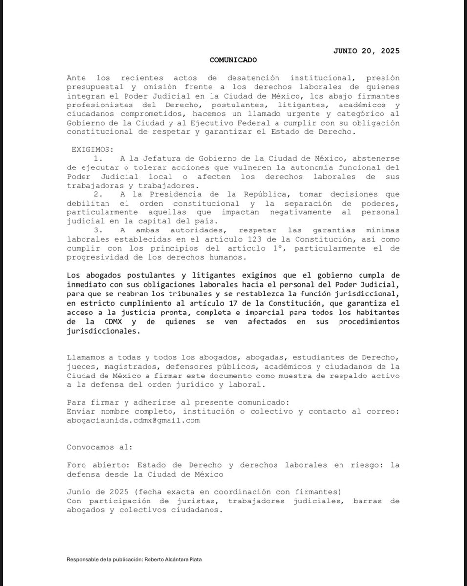 alcantararob's tweet photo. En apoyo al Estado de Derecho y por una Impartición de Justicia
@ClaraBrugadaM  @Claudiashein @paulinovka 
#CDMXEnDefensaDelDerecho
#PoderJudicialNoSeToca
#AbogacíaUnida
#JusticiaSinRetraso
#parodelabores https://t.co/Q4UkcJOzsb