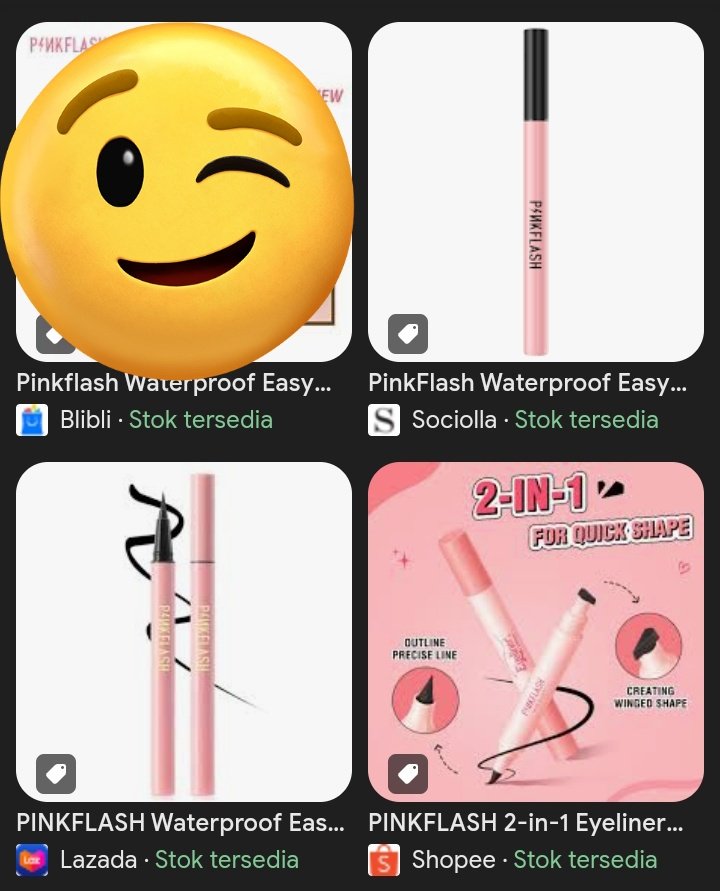 stobielov's tweet photo. @studyhard_lol eyeliner biasa 12k, eyeliner stamp 23k, face palete nya harganya 38k, lip velvet 2in1 nya pinkflash 18k sama lips nya focallure 35k yaaaa https://t.co/HOj5ZCiGbb