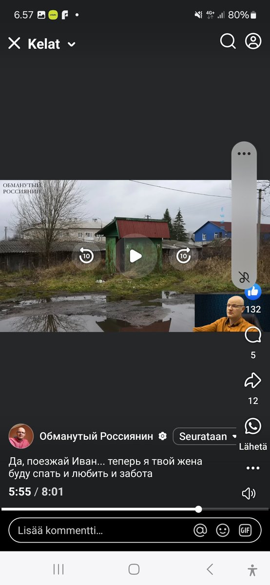 30 miljoonaa venäläistä käyttää pihalla sijaitsevaa mukavuuslaitosta eli käymälää eli huussia. Heillä ei ole sisävessaa.

Ylpeys täyttää heidän mielensä, kun he istuessaan pakkasella jäisessä ulkohuussissa muistavat, että Venäjä on ydinasevalta ja jatkaa avaruuden valloitusta. 🇷🇺