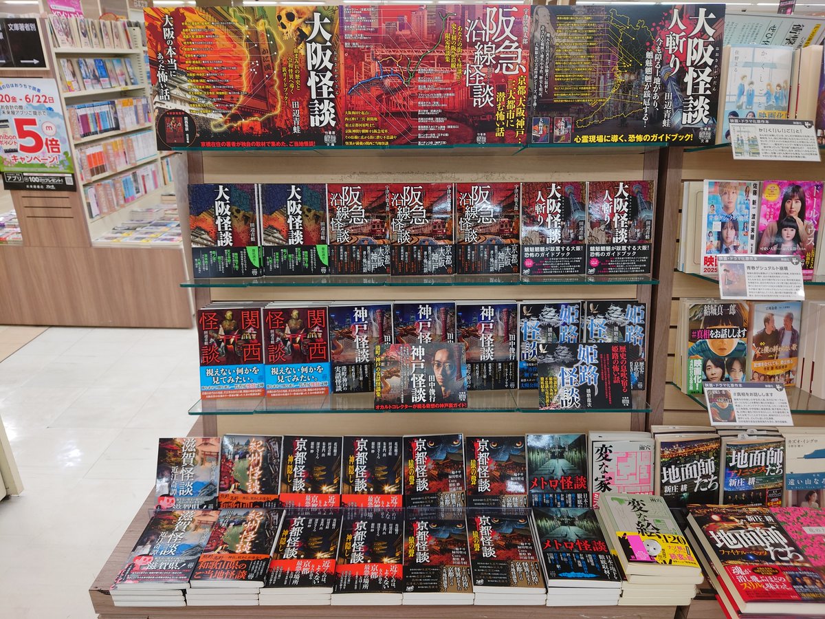 夏と言えば怪談👻

『#神戸怪談』
著/#田中俊行 出版/#竹書房

『#阪急沿線怪談』
著/#宇津呂鹿太郎 出版/竹書房

等など…背筋も凍る ご当地怪談を集めました。
この夏の熱帯夜は怪談で涼しくなりませんか🐱