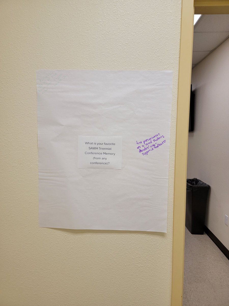 At #SAWH2025? Share your thoughts, memories, and stories with us! There are Giant Post It Notes on the 1st Floor of Harrison Rhodes between Registration and the Breakfast/Lunch Room.
