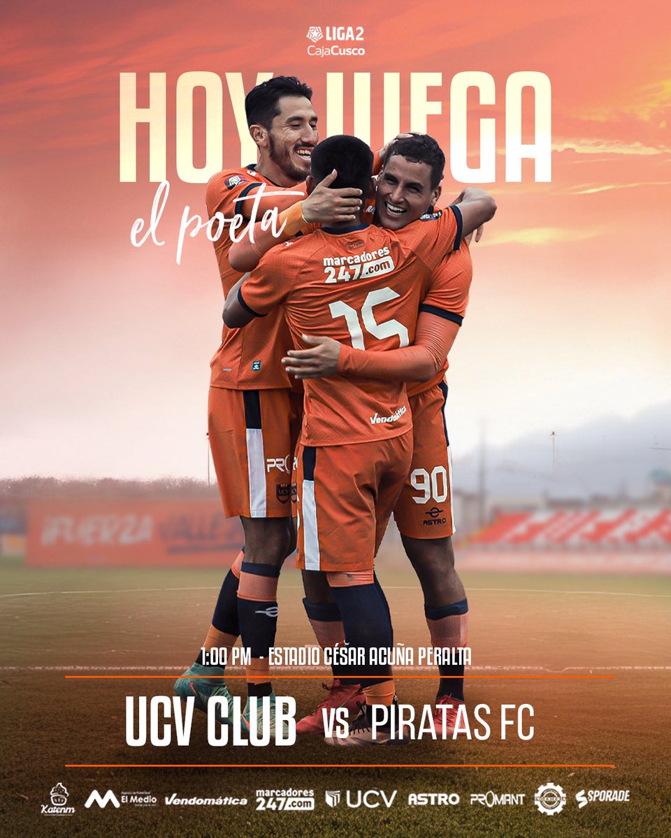 🔛 ¡𝙃𝙤𝙮 𝙟𝙪𝙚𝙜𝙖 𝙚𝙡 𝙥𝙤𝙚𝙩𝙖!

🗣️ ¡Alentemos juntos los 90 minutos! 🧡

🆚 #PirataFc
⌚ 1:00 p.m
🏆: <a href="/liga2/">claudio</a>.oficial

#VallejoEsTrujillo 🟠🔵🟠