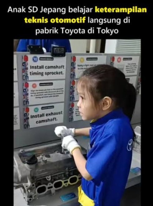 Beda fokus pendidikan dasar, anak SD di Jepang belajar praktik otomotif, sedangkan di Indonesia belajar praktik merapal surat-surat pendek🤣