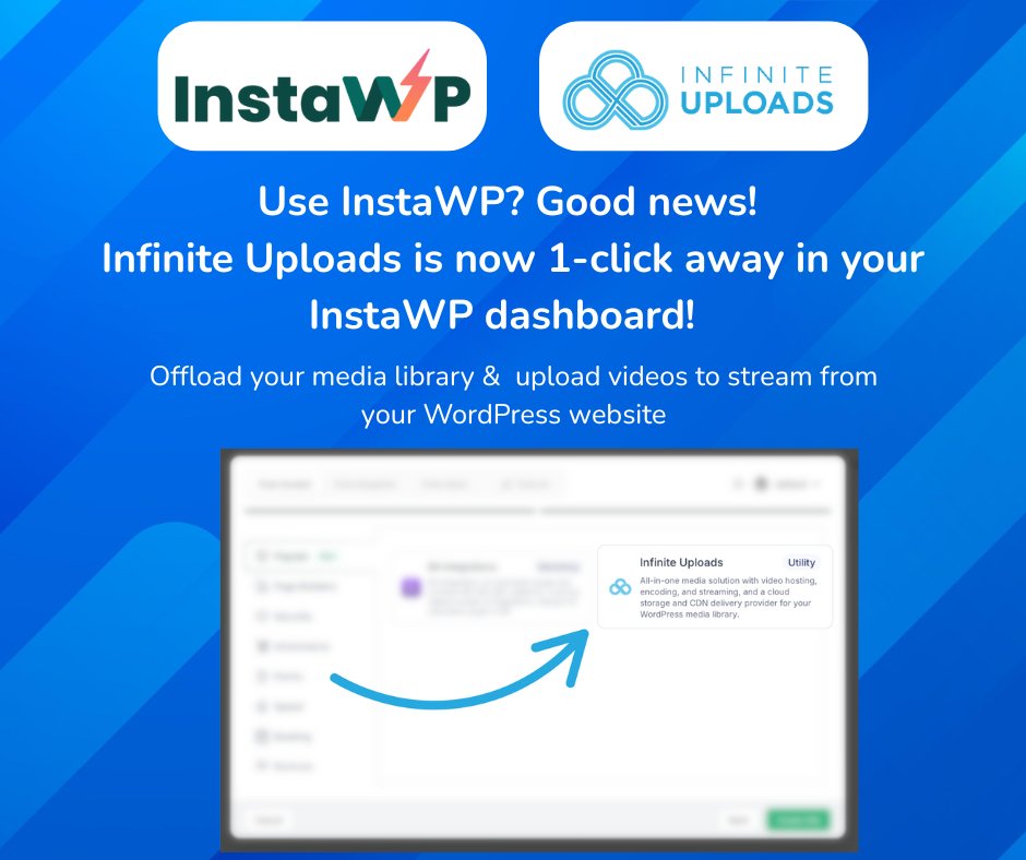 infiniteuploads's tweet image. Infinite Uploads is now partnered with @insta_wp! From your dashboard, we&apos;re 1-click away. Super easy. 

infiniteuploads.com/partners/insta…

We had a blast meeting @vikasprogrammer &amp;amp; @AkshayWP at #WCEU and we&apos;re glad to see this outcome from it!