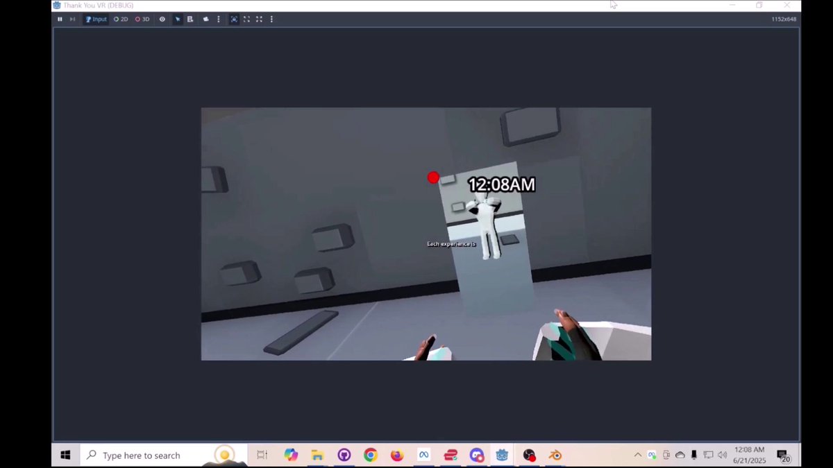 davididev's tweet image. For this #screenshotsaturday I was working on two #VR games- one #madewithunity and the other made in the #godot engine.  There isn&apos;t as much to show in Godot this week.  Ran out of time with the avatar, very WIP.
youtube.com/watch?v=lRFDPF…
