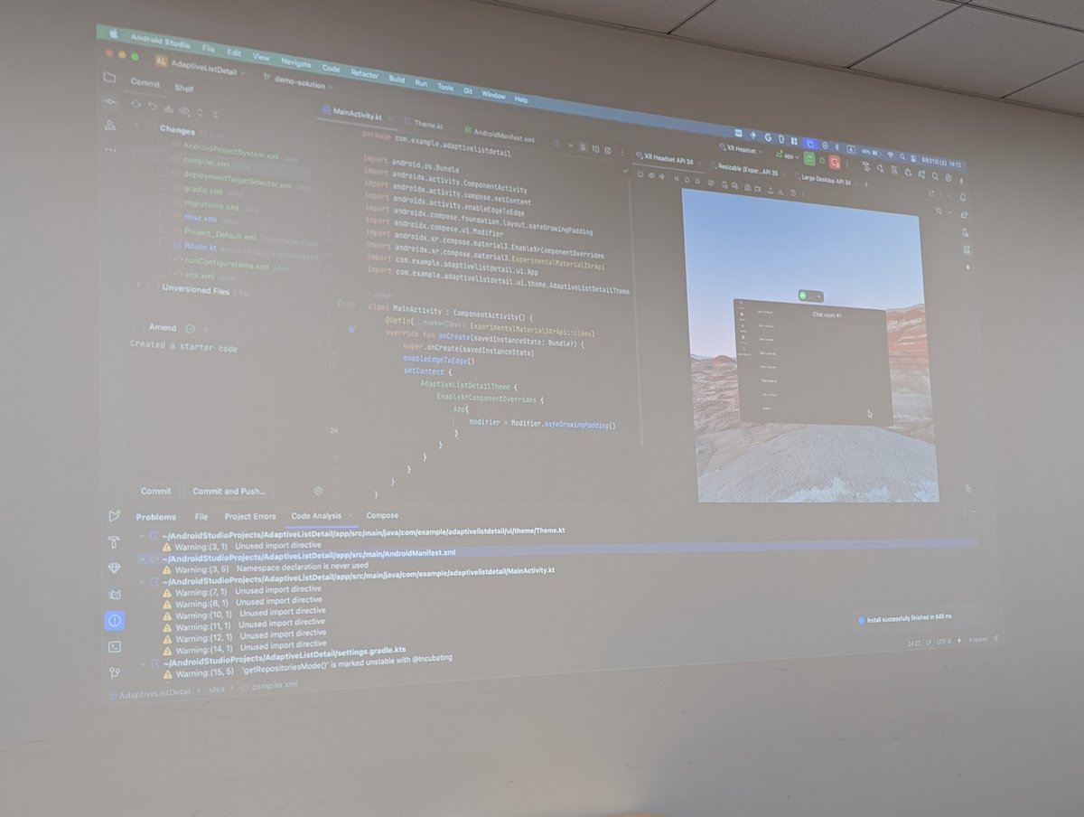 yoichiro's tweet image. Android XRのエミュレータ。はじめてみた。
#ioextended #gdgkyoto