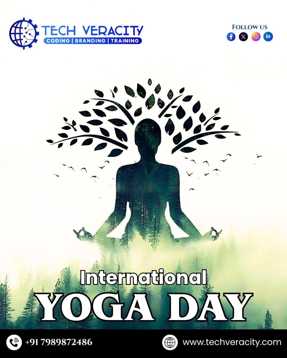 tech_veracity's tweet image. Happy International Yoga Day from TechVeracity
In the world of technology, where minds stay busy coding and creating, yoga brings the much-needed balance, peace, and clarity.

#InternationalYogaDay #TechVeracity #YogaForMindAndBody #StayBalanced #PeacefulMind #HealthyLiving