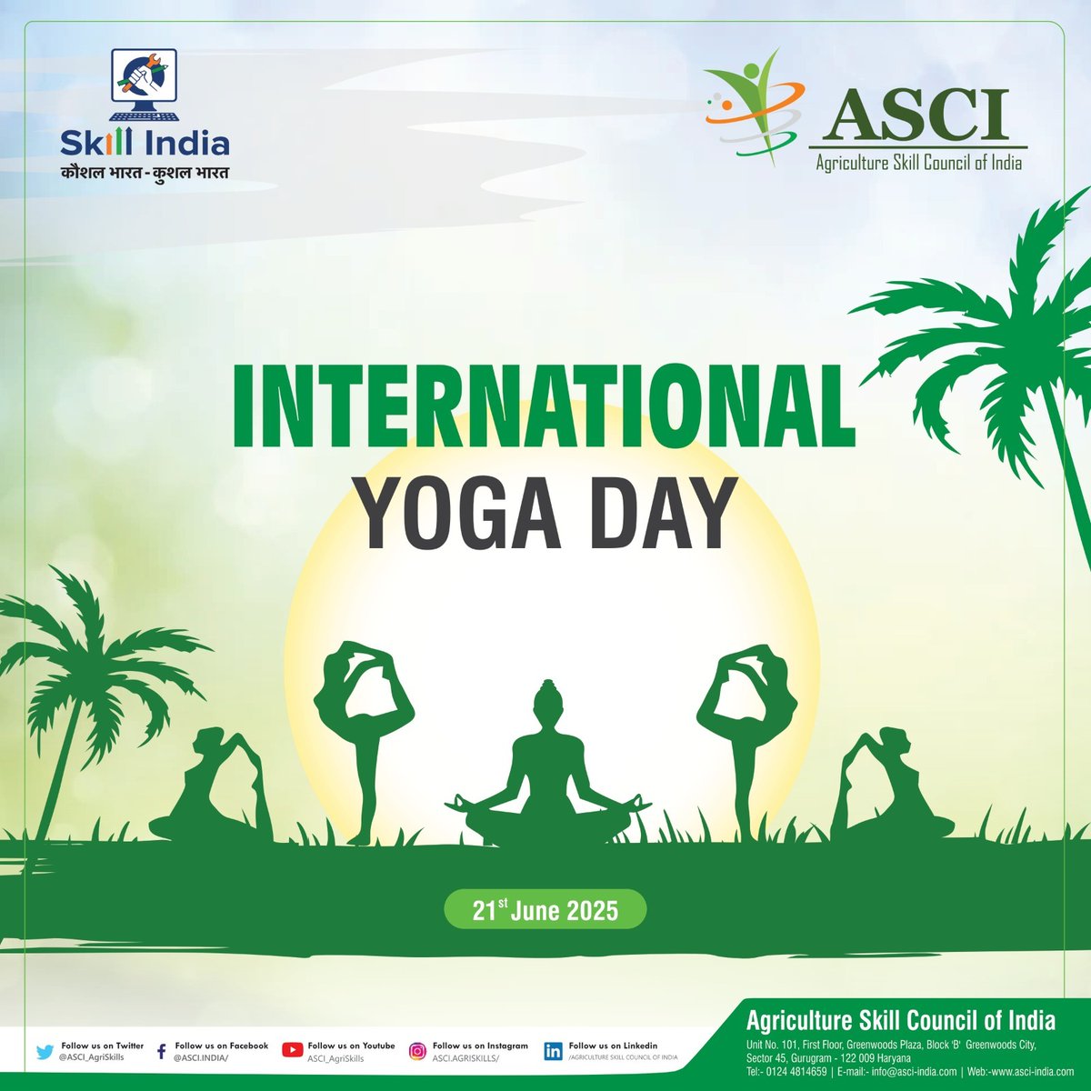 International Yoga Day celebrates the harmony of body, mind, and soul. Let’s embrace yoga as a way of life to cultivate health, inner peace, and positive energy.

#InternationalYogaDay2025 #HealthyMindHealthyBody