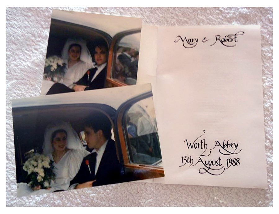 Mary 🌷 Robert
Poole 🌷 Smith
1988, Worth Abbey
Sussex, England