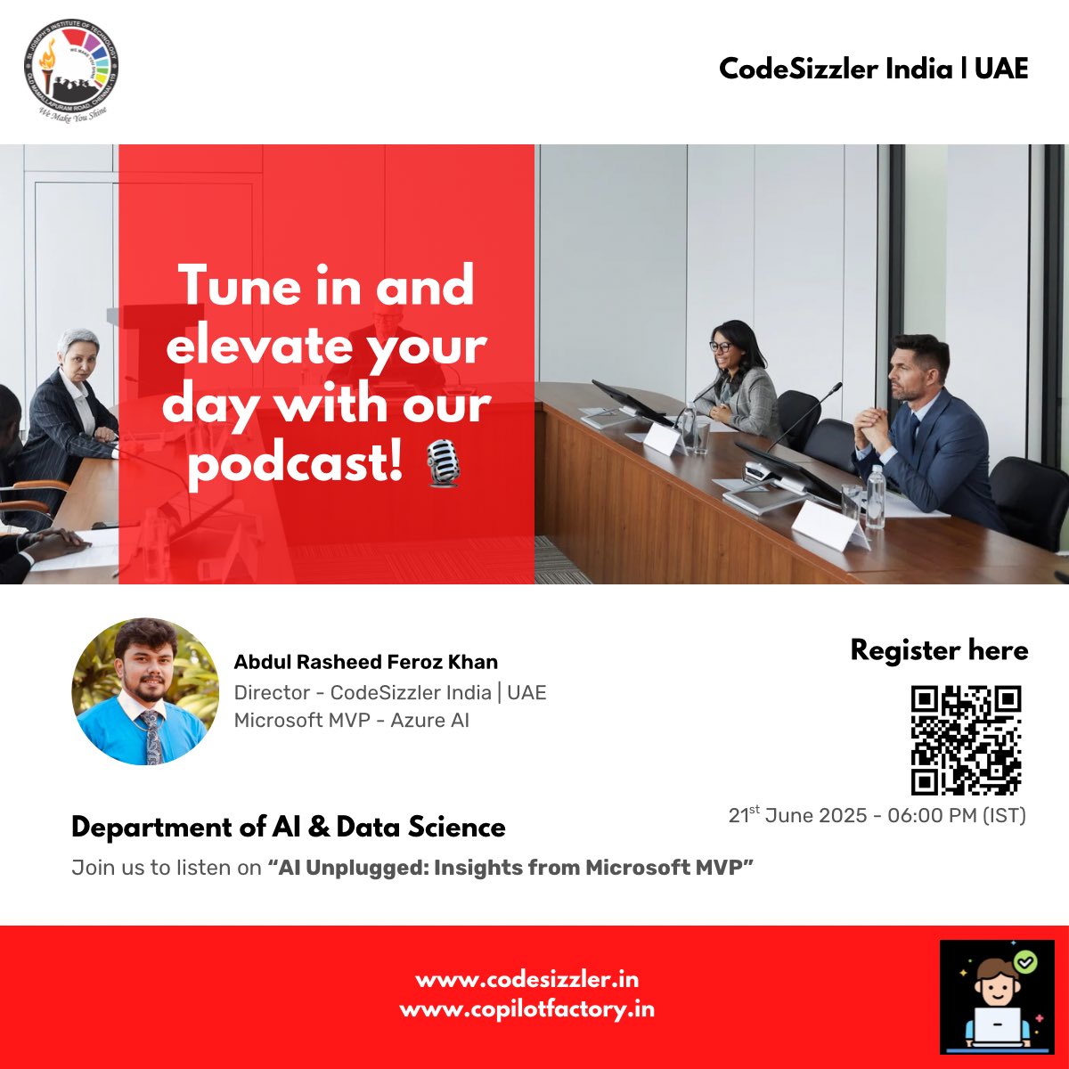 TechFero's tweet image. Block your calendar to see some real time demos on AI agents with Copilot Studio and AI Foundry from CopilotFactory today.  

@CodeSizzler @MVPAward @Copilot 

#MicrosoftMVP #CodeSizzler #CopilotFactory