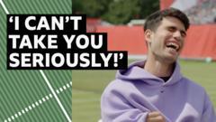 TOPXNews's tweet photo. 🎾 Ever wondered what it’s like to chat with tennis legends? 🎤 Impressionist Josh Berry brings the humor as he quizzes stars like Carlos Alcaraz & Emma Raducanu in the accents of Andy Murray, Rafael Nadal & John McEnroe! Don’t miss this hilarious take! 😂 #Tennis #Impressionis… https://t.co/7UphOjC3IF