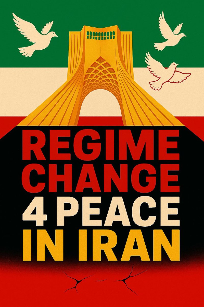 #RegimeChange4Peace In #Iran 
The people of Iran deserve freedom, dignity &amp; democracy. It’s time for real change &amp; it’s time to end the regime’s oppression &amp; give power back to the people.  
#NoToIslamicRepublic 
<a href="/POTUS/">President Donald J. Trump</a> 
<a href="/SecRubio/">Secretary Marco Rubio</a> 
<a href="/AussenMinDE/">Johann Wadephul</a> 
<a href="/kajakallas/">Kaja Kallas</a> 
<a href="/HNeumannMEP/">Hannah Neumann</a>