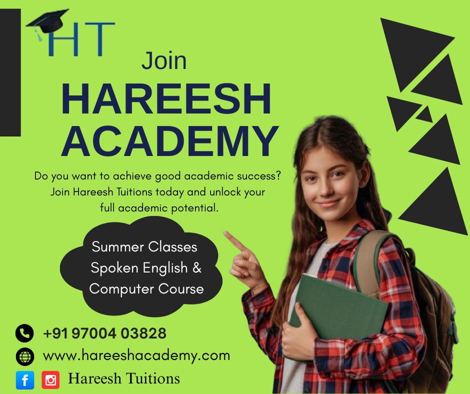 hareeshacademy8's tweet image. Join Hareesh Academy summer classes, spoken English &amp;amp; computer course
#HareeshacademyinHyderabad #Hareeshacademy #bestcoachinginstituteforjee #bestcoachingcentreforneet #Hareeshacademyecilcontactnumber