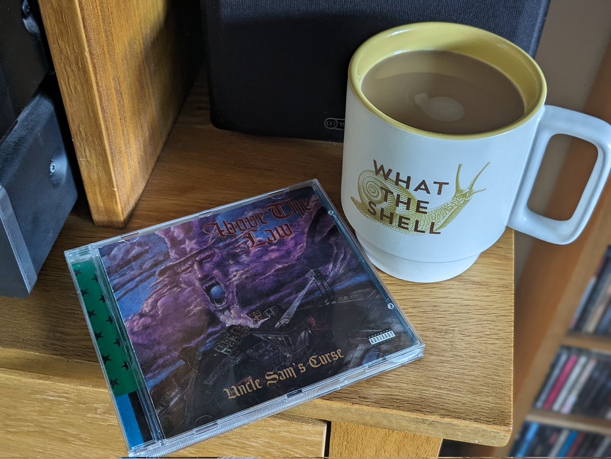 Morning coffee and tunes.