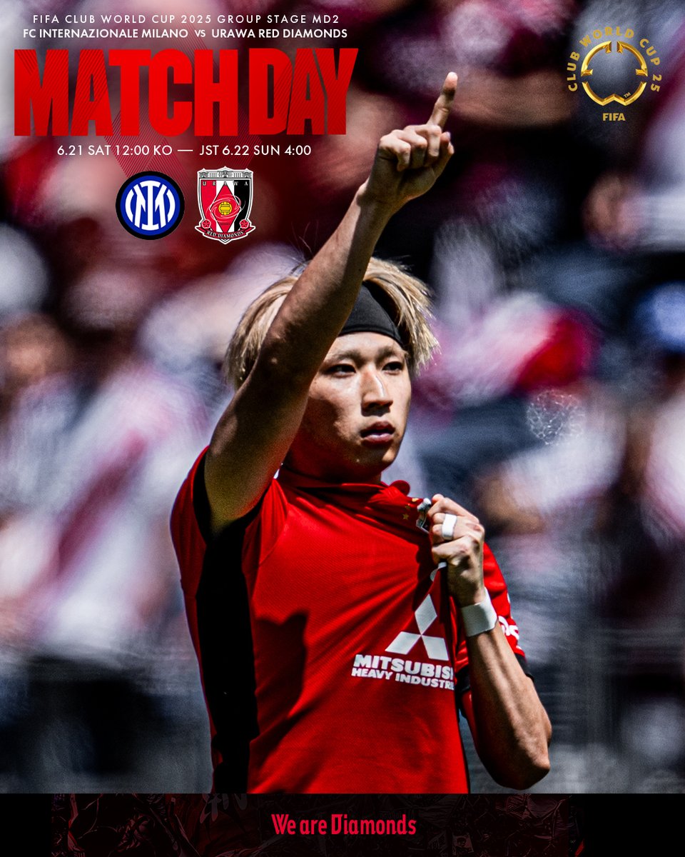 浦和レッズオフィシャル (@redsofficial) on Twitter photo ♦️MATCH DAY♦️
#FIFACWC GS MD2
vs FC Internazionale Milano(🇮🇹)
🗓️6/21(Sat)12:00 | 6/22(Sun)4:00(JST)
📍Lumen Field/Seattle
📺<a href="/DAZN_JPN/">DAZN Japan</a>
🔻Match Information
urawa-reds.co.jp/topteamtopics/…
#UrawaRedDiamonds #urawareds #浦和レッズ
#WeareREDS #WeareDiamonds #世界で赤い輝きを ♦️MATCH DAY♦️
#FIFACWC GS MD2
vs FC Internazionale Milano(🇮🇹)
🗓️6/21(Sat)12:00 | 6/22(Sun)4:00(JST)
📍Lumen Field/Seattle
📺<a href="/DAZN_JPN/">DAZN Japan</a>
🔻Match Information
urawa-reds.co.jp/topteamtopics/…
#UrawaRedDiamonds #urawareds #浦和レッズ
#WeareREDS #WeareDiamonds #世界で赤い輝きを