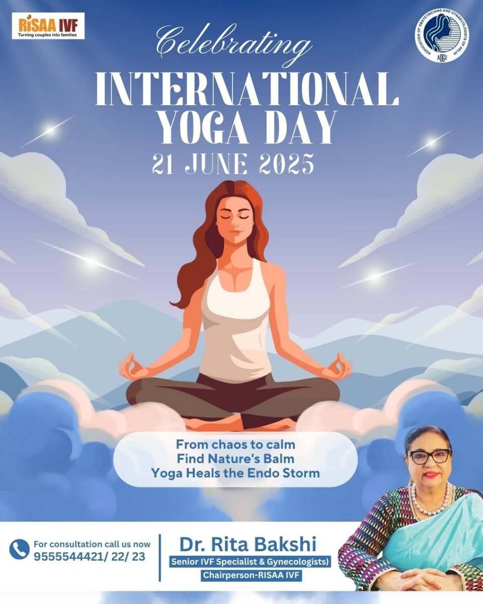 Dr. Rita Bakshi (IVF specialist) (@dr_ritabakshi) on Twitter photo On this #InternationalYogaDay, I encourage every couple on their fertility journey to embrace yoga—it calms the mind, balances hormones, and supports natural conception.
 #YogaForFertility #OneEarthOneHealth #DrRitaBakshi #RISAAIVF #FertilityCare #YogaAndWellness #NaturalHealing On this #InternationalYogaDay, I encourage every couple on their fertility journey to embrace yoga—it calms the mind, balances hormones, and supports natural conception.
 #YogaForFertility #OneEarthOneHealth #DrRitaBakshi #RISAAIVF #FertilityCare #YogaAndWellness #NaturalHealing