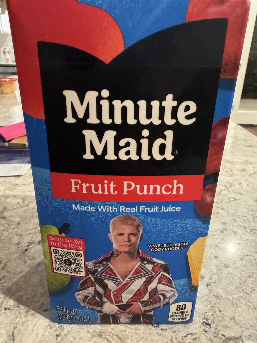 Saw this at Walmart and you already know I had to get it when QB1 is front and center 🧃
<a href="/CodyRhodes/">Cody Rhodes</a> 
#QB1