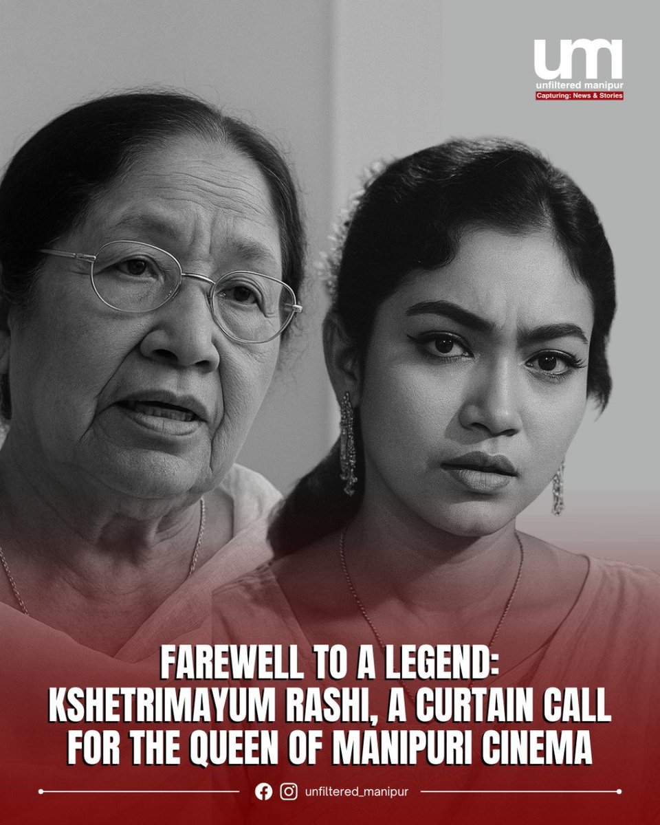 Inside Manipur (@inside_manipur) on Twitter photo Yesterday, we lost a legend. #KshetrimayumRashi — the queen of #Manipuri cinema — passed away, leaving behind a legacy that shaped generations of storytelling.
Her grace, talent, and spirit will forever echo on our screens & in our hearts!!
🙏 #RIPRashi #Manipur
<a href="/amritabhinder/">Amrita Bhinder 🇮🇳</a> Yesterday, we lost a legend. #KshetrimayumRashi — the queen of #Manipuri cinema — passed away, leaving behind a legacy that shaped generations of storytelling.
Her grace, talent, and spirit will forever echo on our screens & in our hearts!!
🙏 #RIPRashi #Manipur
<a href="/amritabhinder/">Amrita Bhinder 🇮🇳</a>