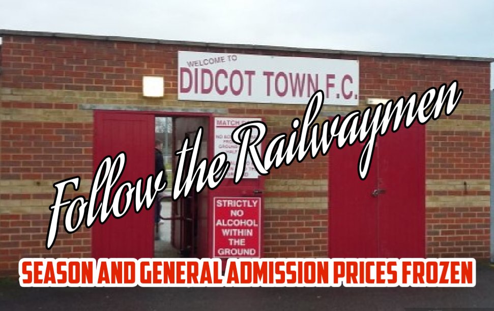 Didcot Town have frozen season ticket and general admission prices for the 2025/26 season. 

It's the third season in a row that we have kept the same prices. 

An adult season ticket is once again priced at £200 whilst general admission for an adult will be £12.

Season tickets