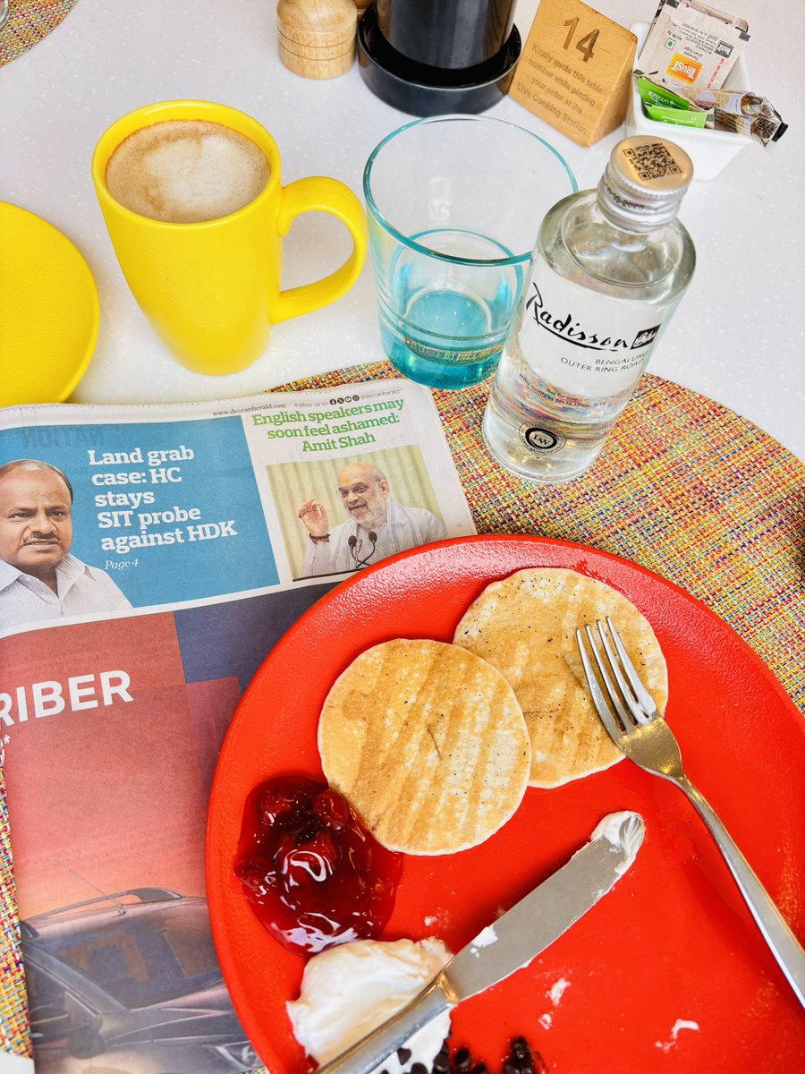 Beautiful breakfast ruined only by Gujju Bhai’s reminder that I should be ashamed for being literate. The government out here be embarrassing us for being .. *checks notes* … able to speak good English?