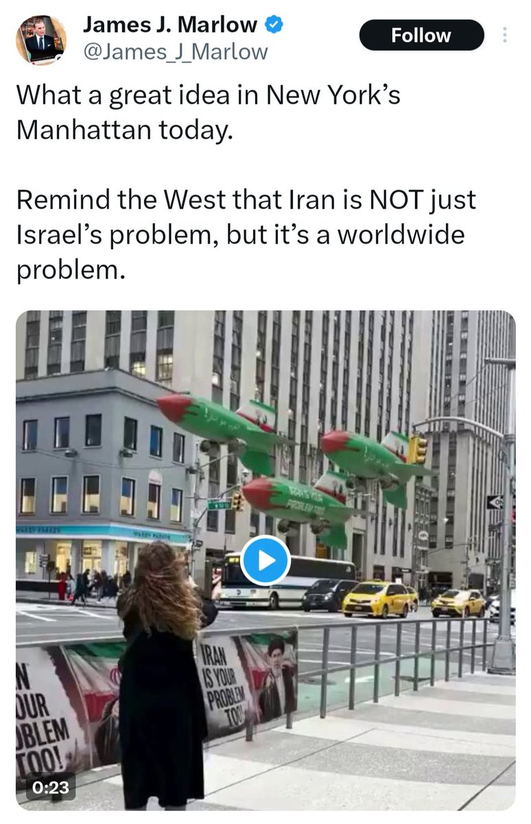 mohamadlesani's tweet image. یک "جعل دیجیتال" همهگیر!
بالنهای به شکل موشک در نیویورک رو دیدید که روش نوشته:"ایران مشکل تو هم هست!"
این ویدیو توسط آژانس تبلیغات دیجیتال Cracker TLV ساخته شده و قبلا چندین ویدیوی دیگه هم با استفاده از همین پسزمینه اما با طرح های دیجیتالی مختلف ساخته...
#سواد_رسانه