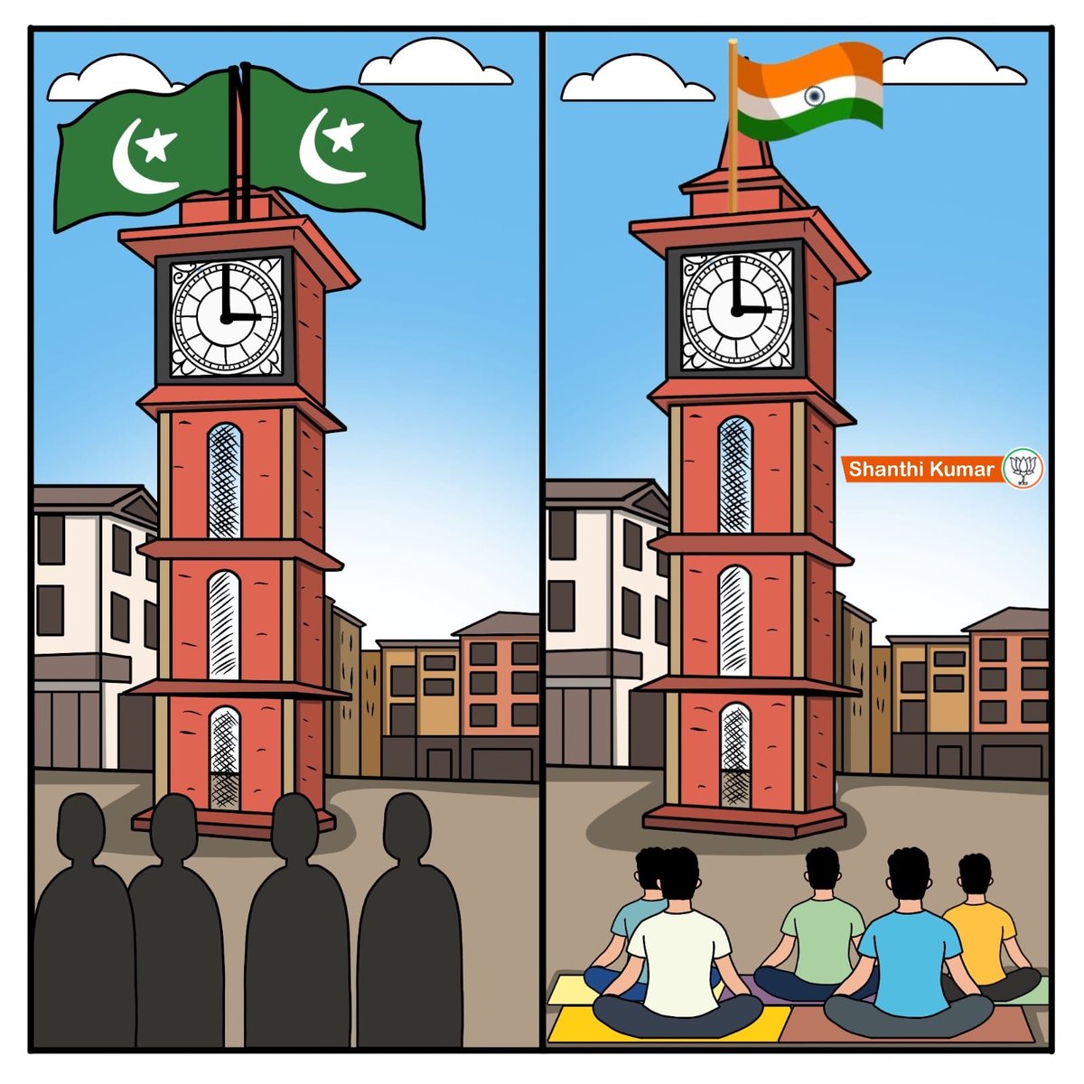 From terror flags to the Tiranga flying high, this is #modigovt era Bharat.

Where once silence loomed, now echoes the spirit of Yoga, Unity &amp; Nation First! 🇮🇳