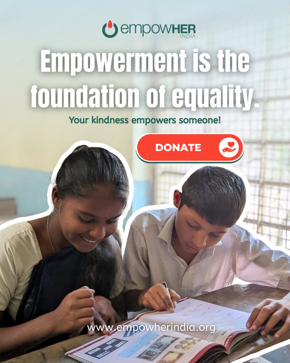 Support empowHER India in providing life skills education to more rural teens, helping them to truly thrive.
Donate | Partner | Share
empowherindia.org/donate.aspx#!t…

#empowHERIndia #empowhering #BrighterFuture #donatenow