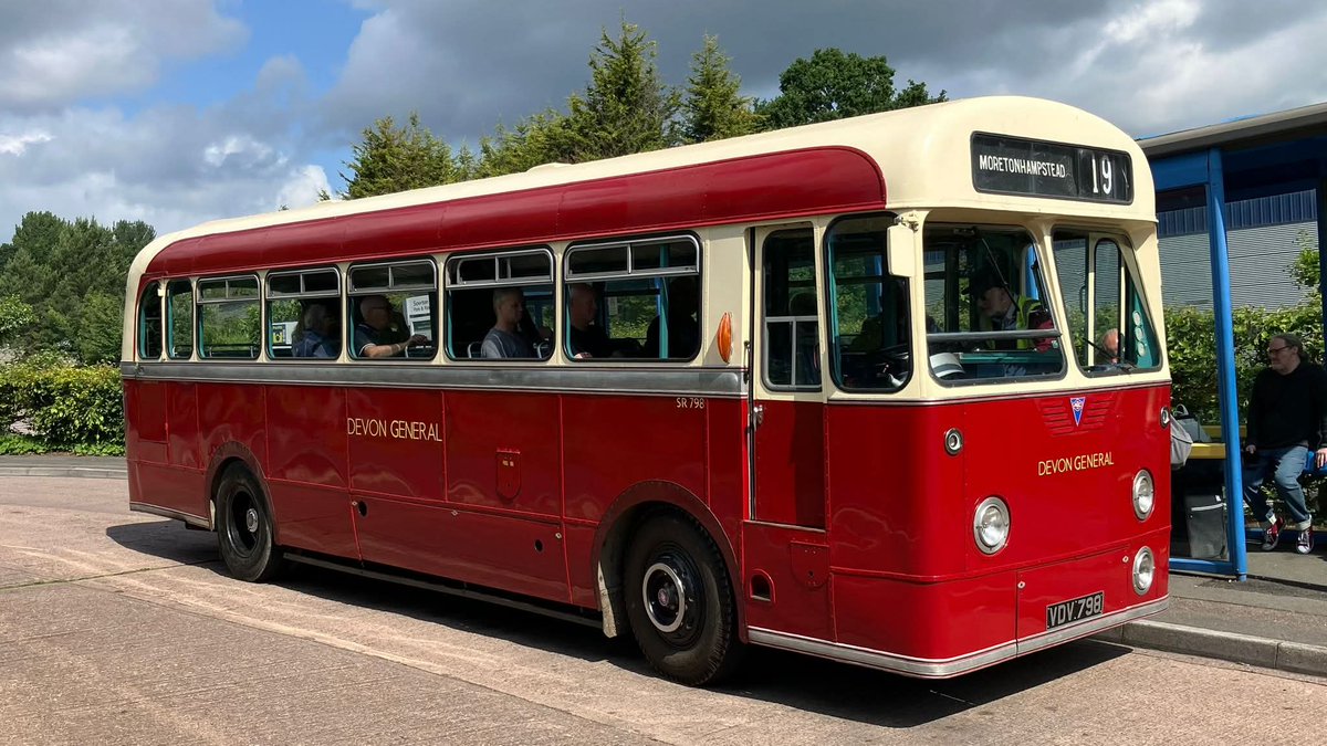 15/6/25 saw our Members' summer outing - 'A Day around Dartmoor'. 30 members, family &amp; friends travelled on the Devon General Omnibus Trust's 1957 AEC Reliance VDV 798 on a DG route tour from Exeter, visiting Moretonhampstead, Chagford &amp; Okehampton. 
Picture credit: Terry Bennett
