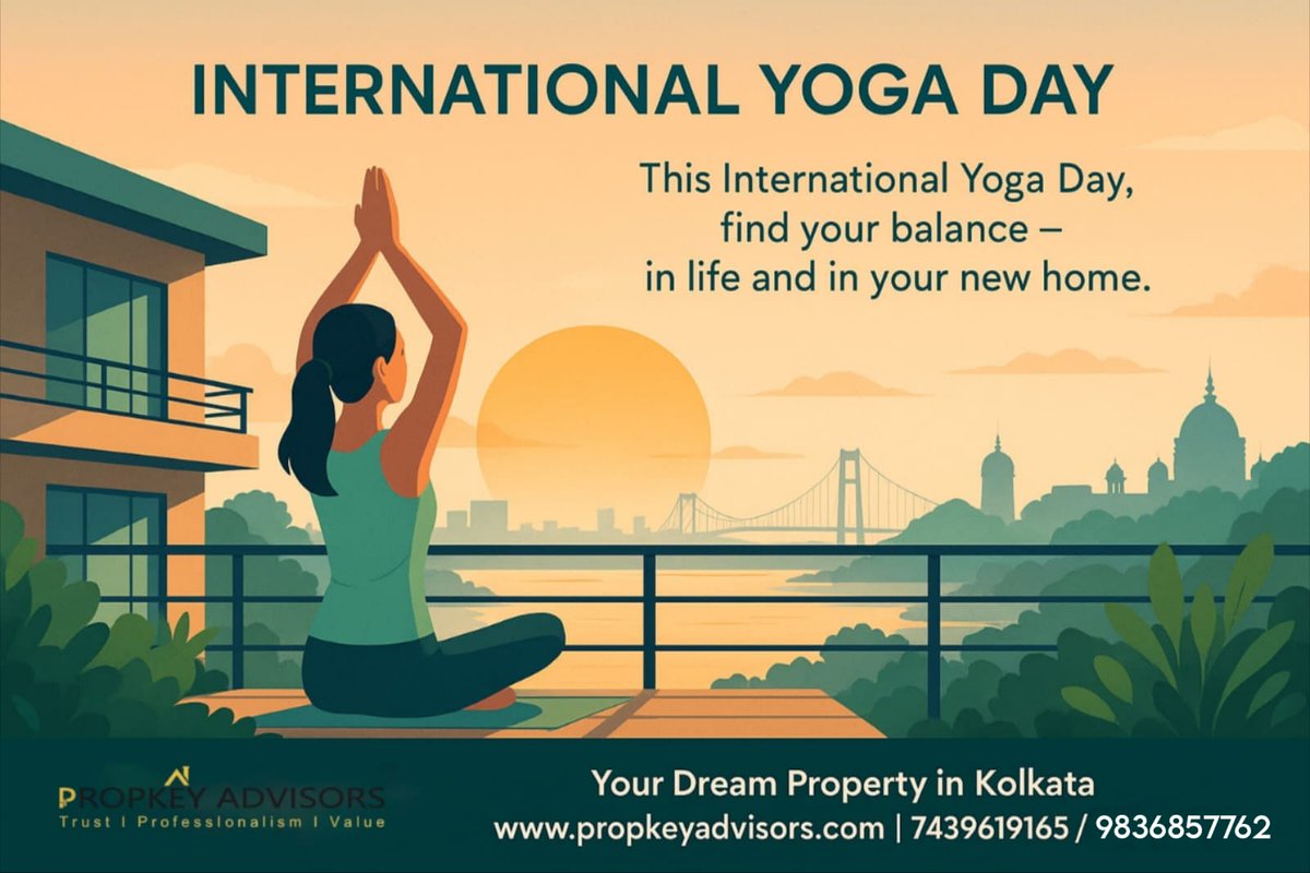 Propkeyadvisors's tweet photo. International Yoga Day 2025
At Propkey Advisors, we believe a perfect home is not just about four walls — it’s where peace, balance, and well-being begin.
On this Yoga Day, let’s celebrate a lifestyle of harmony, health, and mindful living — in the spaces we call home. https://t.co/wsYpzjvmpm