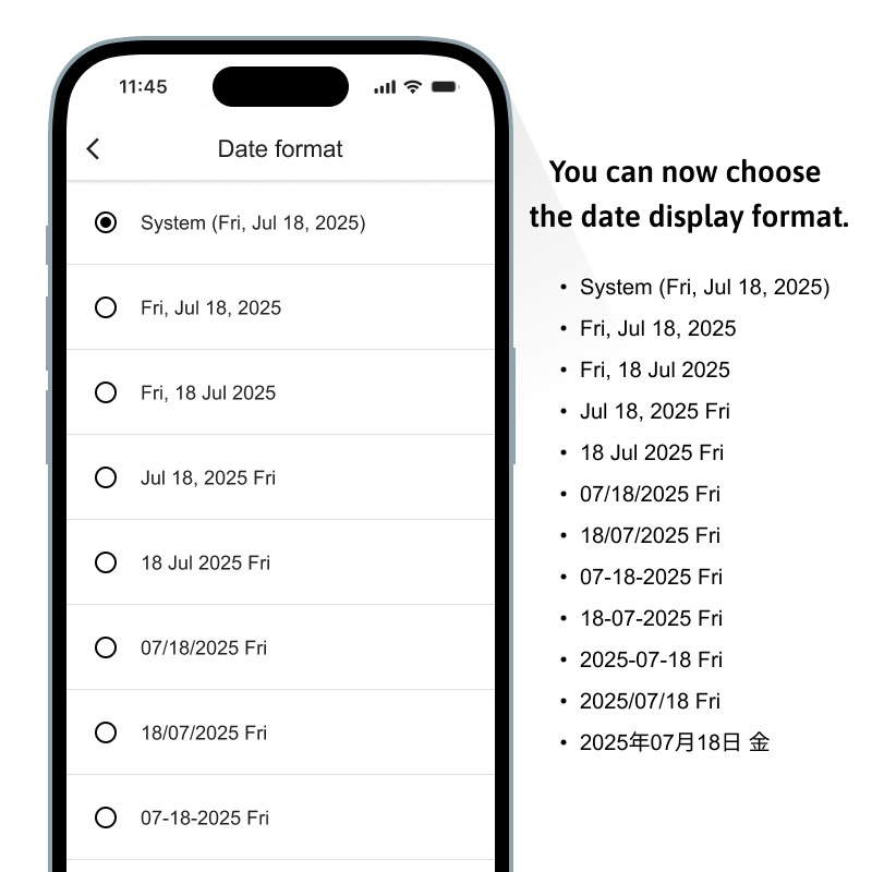 TagTimes_App's tweet photo. I have released a new version today !
In this update, you can now choose the date display format.

⚙ Setting > Date format

ios: https://t.co/hZC7IPY0tW
android: https://t.co/bZH2v4FzxT https://t.co/VwiwZNpCEF