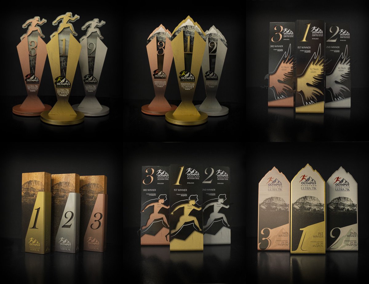 Τα έπαθλα της Race Factory για τον Olympus Marathon 2025! Δείτε τα και διαβάστε λεπτομέρειες για την σχεδίαση και τον συμβολισμό τους στο άρθρο: advendure.com/index.php/pros…

#OlympusMarathon #RaceFactory #MountainRunning #trailrunning #ultratrail  #ΒουνόΤωνΘεών #AthleteAwards