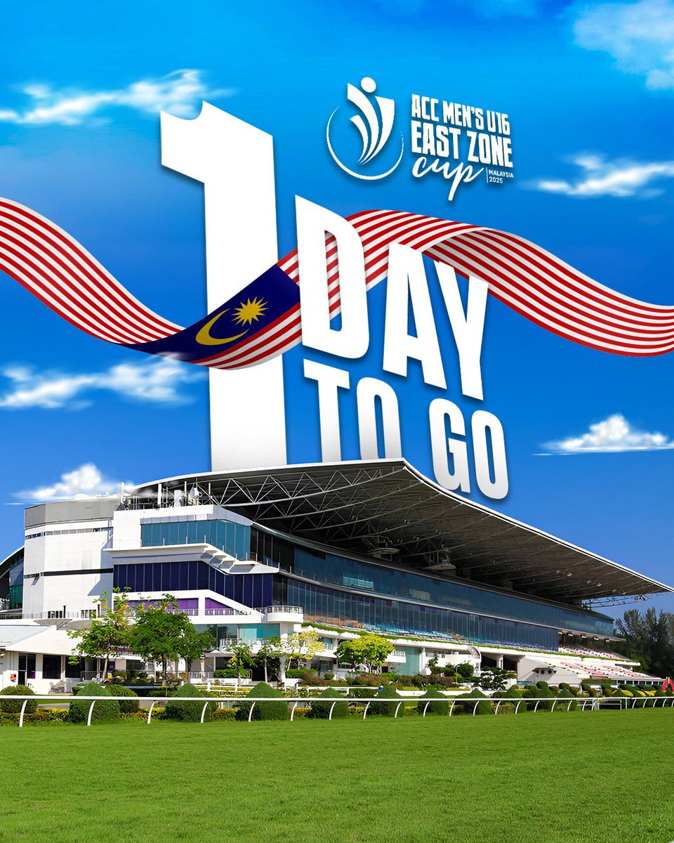 1 day to first ball! 🕐🏏
The stage is set, the teams are locked in, and the countdown ends tomorrow!

Asia’s U16 East Zone warriors are ready to battle it out for supremacy! 🔥

#ACCMensU16EastZoneCup2025 #ACC