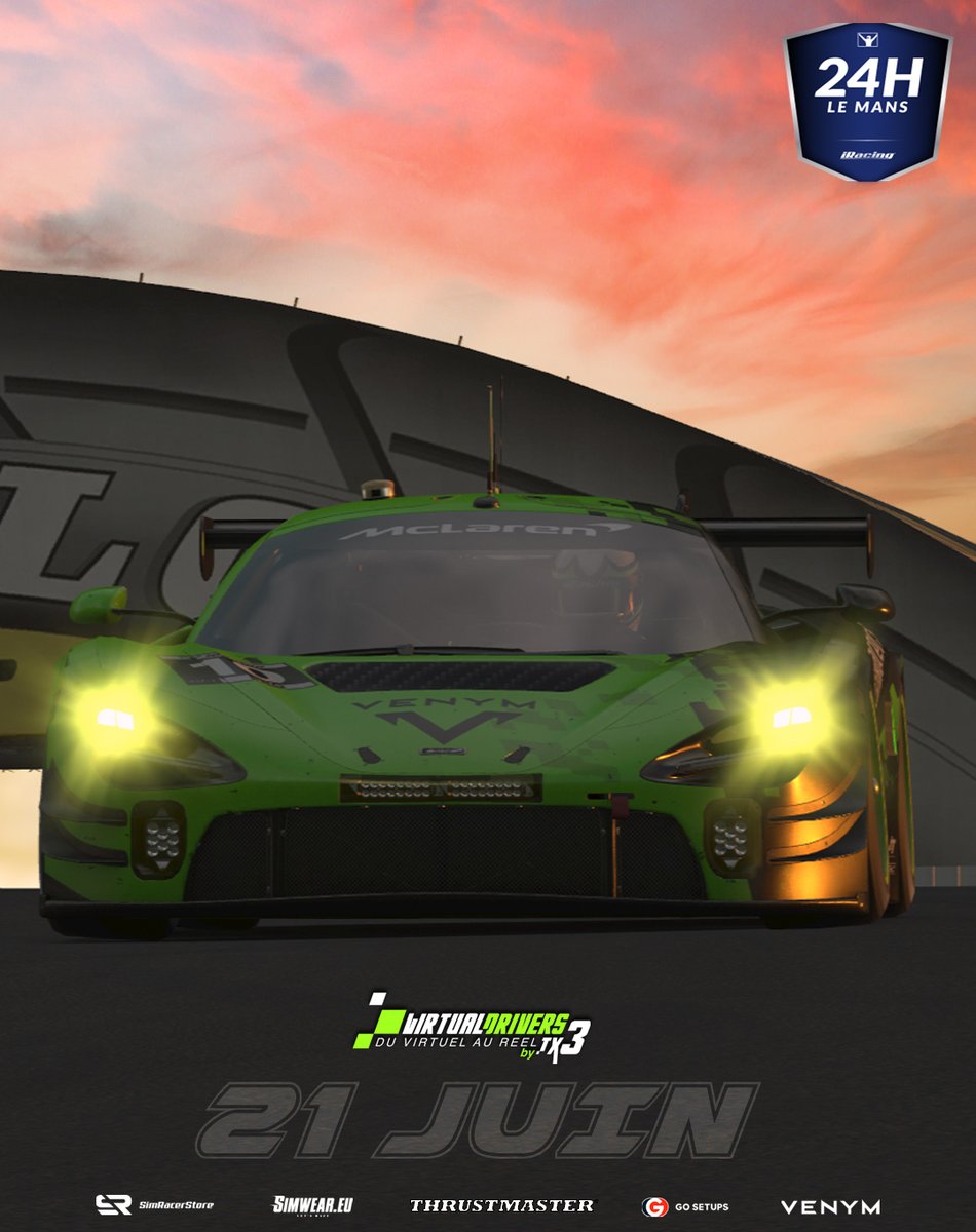 Virtualdrivers by TX3 (@vdbytx3) on Twitter photo #raceday #24hlemans
🏁Nos 3 équipages 🟢⚪️⚫️sont prêts à partir pour 2️⃣4️⃣heures de courses sur le circuit de la Sarthe .
Equipe GT3 : Anthony , Alexis C, Corentin T, Anthony P #raceday #24hlemans
🏁Nos 3 équipages 🟢⚪️⚫️sont prêts à partir pour 2️⃣4️⃣heures de courses sur le circuit de la Sarthe .
Equipe GT3 : Anthony , Alexis C, Corentin T, Anthony P