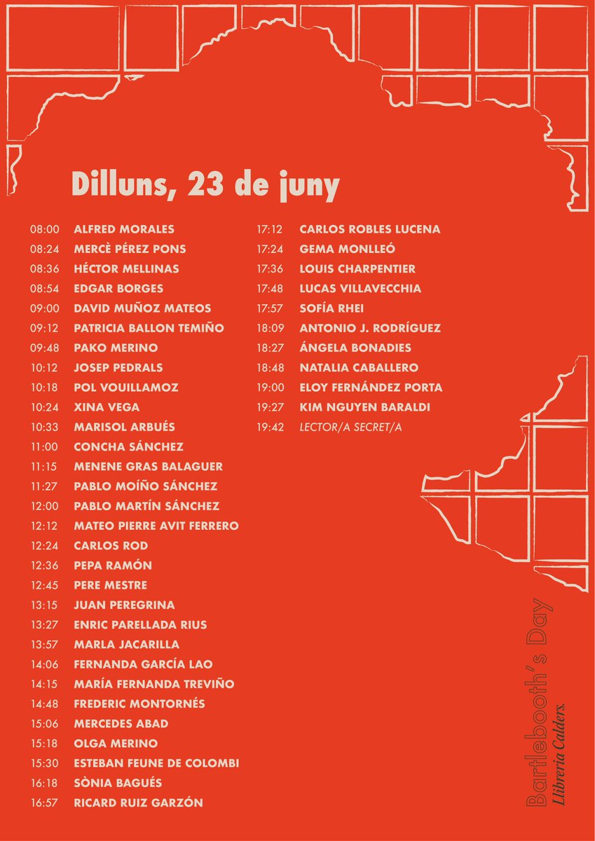 Demà i dilluns, Bartlebooth Day a <a href="/LaCalders/">Llibreria Calders</a>