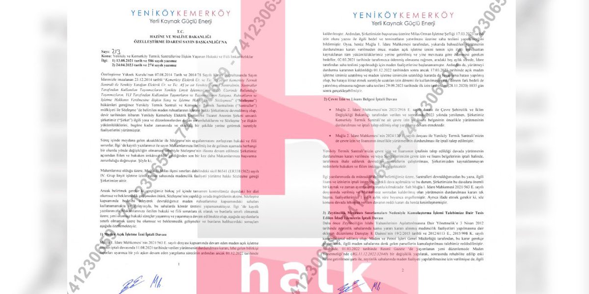 Limak Holding – IC Holding ortaklığının iktidara mektup yazdığı ortaya çıktı:

"Zeytinlik alanlar bize verilmezse elektrik üretimini durduracağız."

(Halk TV)