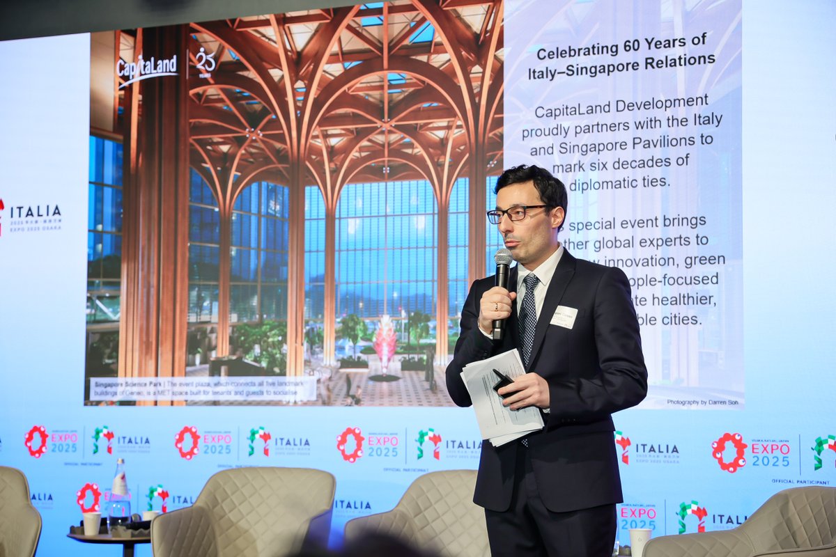 Italy Expo 2025 Osaka (@italyexpo2025) on Twitter photo 𝗛𝗲𝗮𝗹𝘁𝗵 𝗮𝗻𝗱 𝗪𝗲𝗹𝗹-𝗯𝗲𝗶𝗻𝗴 𝗪𝗲𝗲𝗸 at the #ItalyPavilion at #Expo2025 #Osaka! A special event by <a href="/CapitaLand/">CapitaLand</a> with a focus on green design and innovative solutions for healthier and more sustainable cities🌱🏙️
🤝In partnership with the Singapore Tourism Board to 𝗛𝗲𝗮𝗹𝘁𝗵 𝗮𝗻𝗱 𝗪𝗲𝗹𝗹-𝗯𝗲𝗶𝗻𝗴 𝗪𝗲𝗲𝗸 at the #ItalyPavilion at #Expo2025 #Osaka! A special event by <a href="/CapitaLand/">CapitaLand</a> with a focus on green design and innovative solutions for healthier and more sustainable cities🌱🏙️
🤝In partnership with the Singapore Tourism Board to