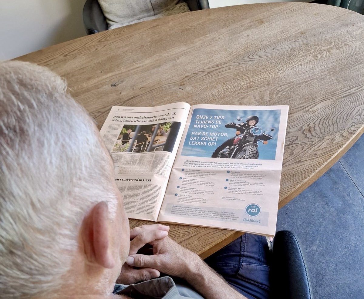 Opvallende inhaker op NAVO Top door RAI Vereniging sectie motoren vandaag in FD. Kijk op raivereniging.nl/woon-werkverke…