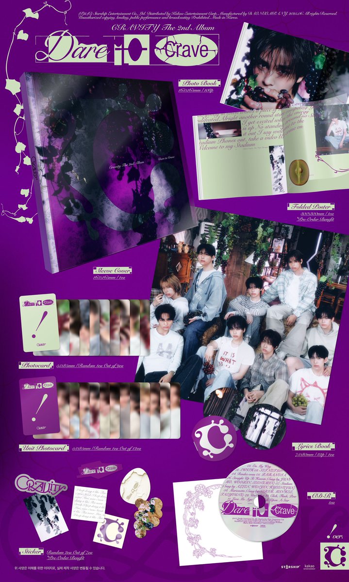 [📢] 
CRAVITY The 2nd Album Dare to Crave ! ver. 예약 판매 상세 이미지 안내
⠀
자세한 내용은 CRAVITY 공식 Berriz 커뮤니티에서 확인하세요🍇
⠀
▶ berriz.in/ko/cravity/not…
⠀
#CRAVITY #크래비티
#DaretoCrave
#SETNETG0?! #SETNETGO