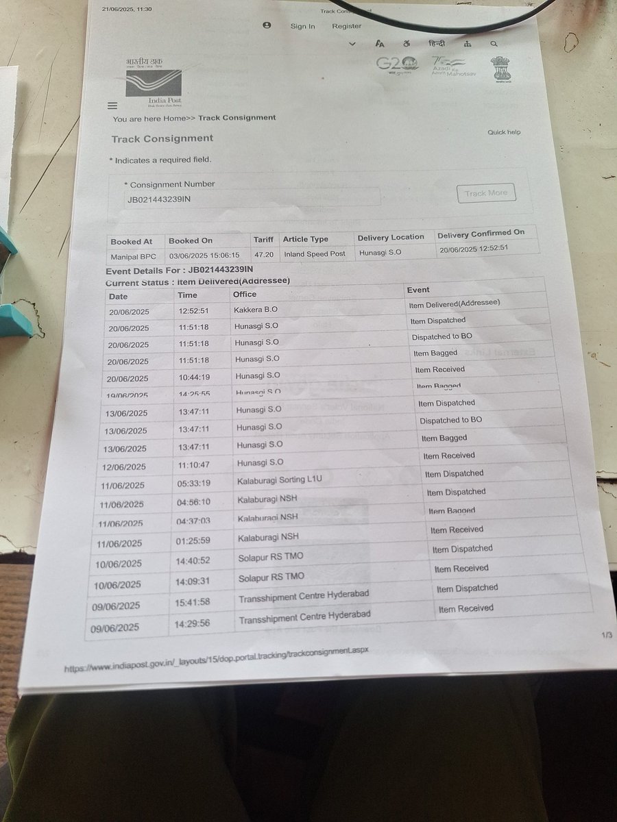 bhimuk2's tweet photo. @IndiaPostOffice Already dispatched Kakkera i go to post office not respons track number  give delivery not worker not respons we beyeyour place not dispatch immediately action sir kakkera pin code: 585215 https://t.co/KlaltrI6dC